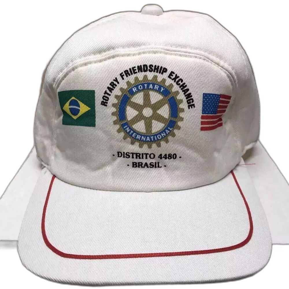 Vintage Rotary Friendship Exchange Hat Cap Brazil USA District 4480 Snapback VTG